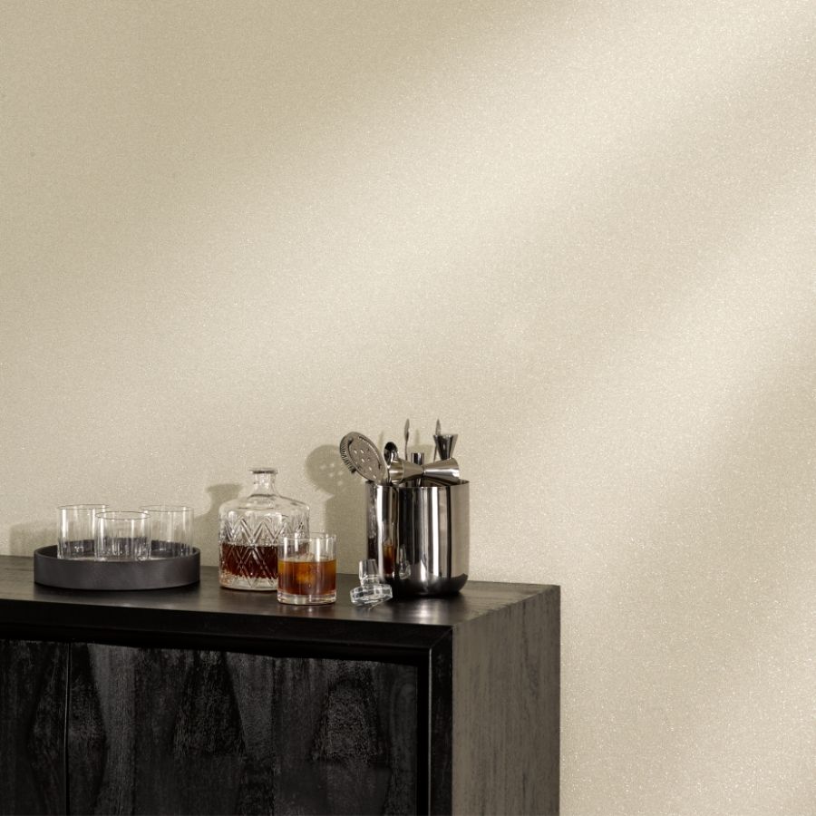 Illumina brings a glamorous touch to any room, with its textured surface that sparkles on the wall.  A refreshed color palette of this classic design includes glittery shades of white, beige, black and even teal in a durable type II vinyl wallcovering.