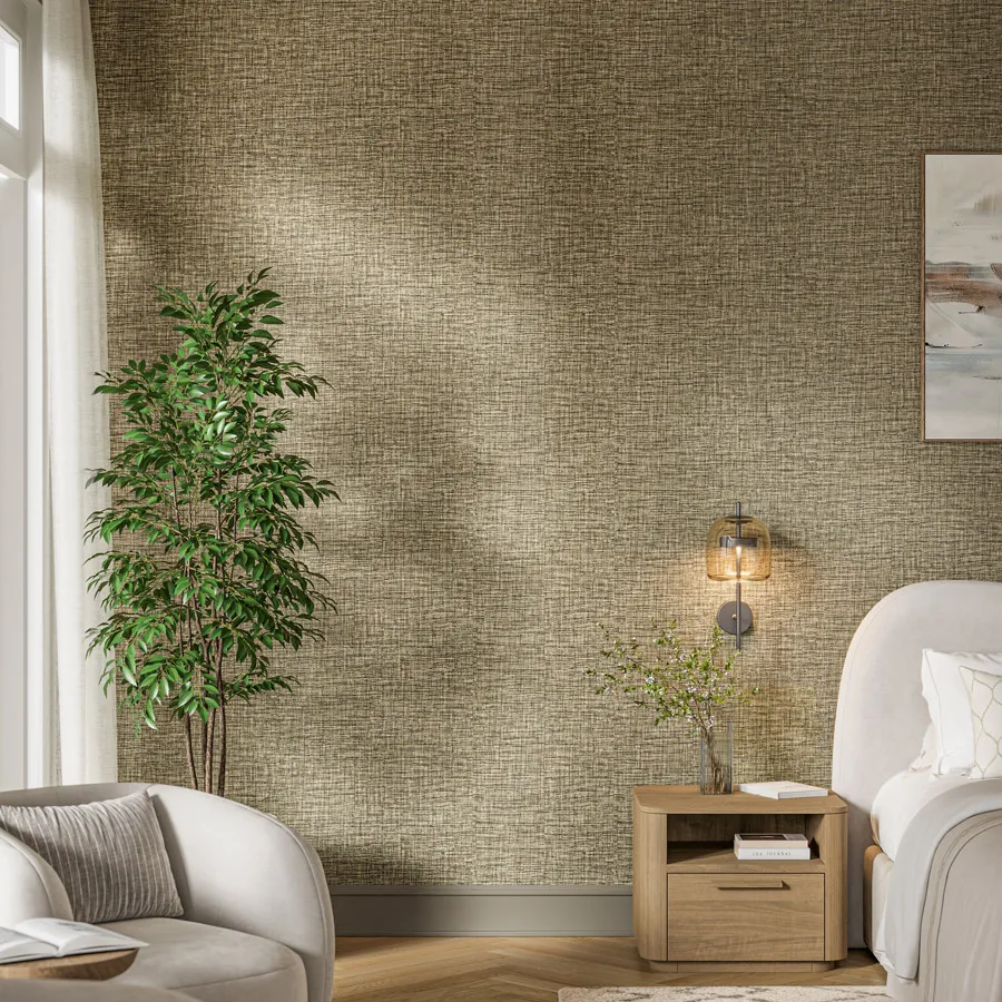 Helena recreates the artistry of traditional weaving in a finely detailed vinyl wallcovering designed to echo the look and feel of natural raffia. Its tonally varied pattern and irregular texture create a subtle crosshatched effect, adding visual depth. Subtle shifts in tone and texture lend Helena a distinct, weathered character that feels organic and layered. Available in a palette of ten neutral tones, Helena offers a high-performance alternative to traditional natural woven wallcoverings.