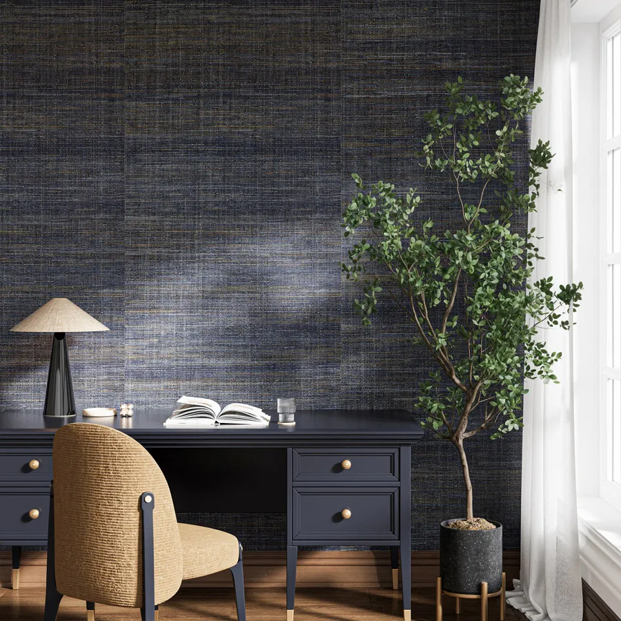 Veranda is a handcrafted wallcovering that invites exploration through its use of organic material. The organic blend of banana bark and raffia are left close to their original form, offering unique texture and depth. The raw fibers are carefully handwoven and dyed, with each material absorbing dye differently to create a naturally varied look that is both elegant and expressive. The meticulous process results in a rich, dimensional weave that invites closer appreciation. Offered in eight earthy tones, Veranda celebrates the organic beauty of natural materials.