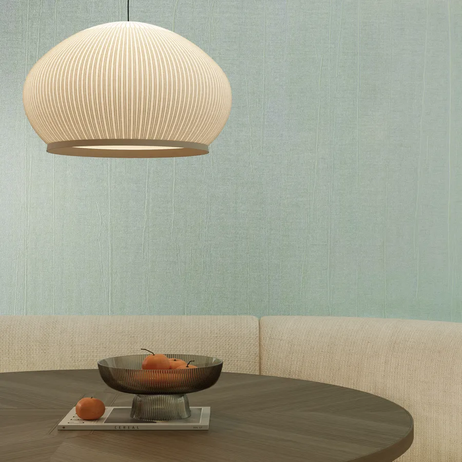 Palisade reimagines the refined character of pleated linen as a type II vinyl wallcovering with a vertical crushed texture that feels both graceful and contemporary. A palette of soft, powdery hues enhances its understated beauty, evoking the refinement of woven fabric while remaining durable for high-traffic interiors. Palisade’s smooth finish highlights the raised detail, lending a gentle radiance that shifts subtly with light and adds timeless texture.