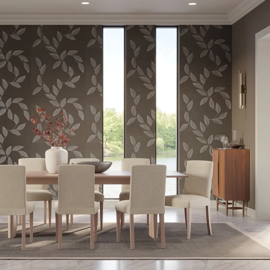 Rowan takes inspiration from the graceful form of leaves in motion; their delicate lines translated into an embroidered pattern that feels both organic and refined. Hand-embroidered onto natural sisal, the design reveals meticulous craftsmanship with a three-dimensional cord embroidery that adds sculptural depth and tactile richness to the surface. Rowan elevates any room with a sense of natural elegance and quiet sophistication.